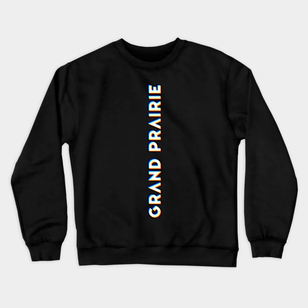 Grand Prairie Texas CMYK Glitch Type Crewneck Sweatshirt by Hashtagified